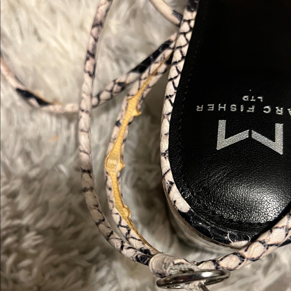 Marc Fisher Black and White Snake Print Heels - Picture 7 of 7